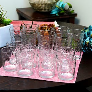Great Foundations Tumbler and Double Old-Fashioned Glass Set in Square Pattern (16-Pack)
