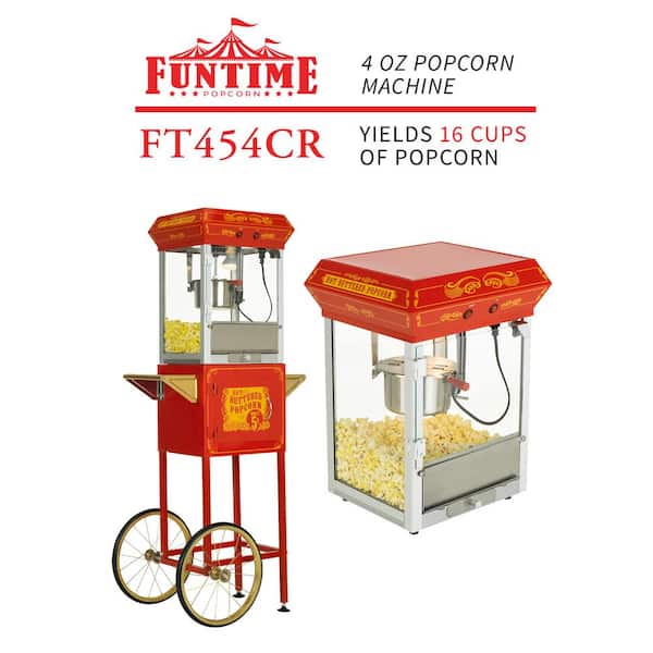 Funtime FT421CB Carnival Style 4oz Hot Oil Popcorn Machine, Black