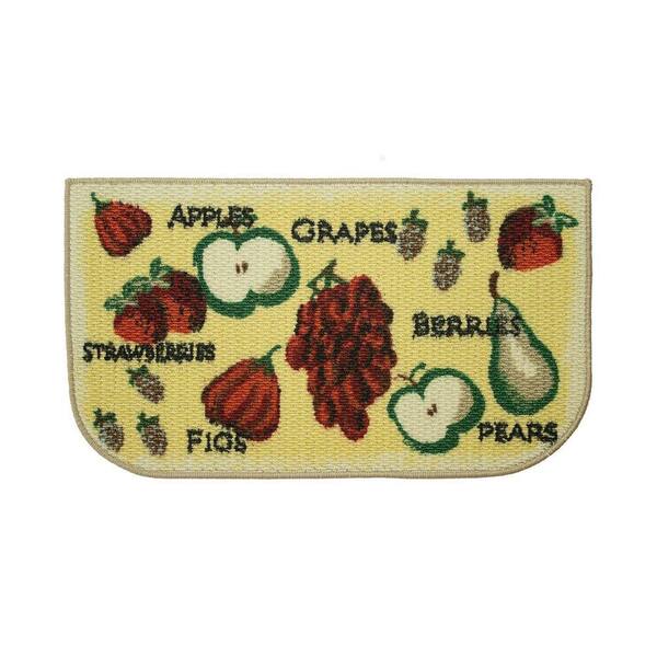 Structures Tossed Fruits 18 in. x 30 in. Textured Wedge-Shaped Slice Kitchen Rug