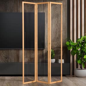 7 ft. Tall Clear Plastic Partition Natural 3 Panel