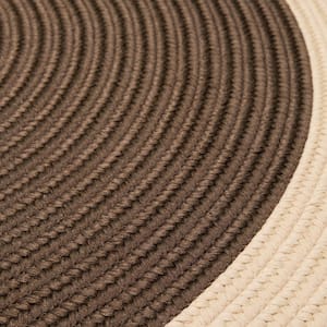 Dolce Bordered Toasted Brown 55 in. x 55 in. Polypropylene Door Mat