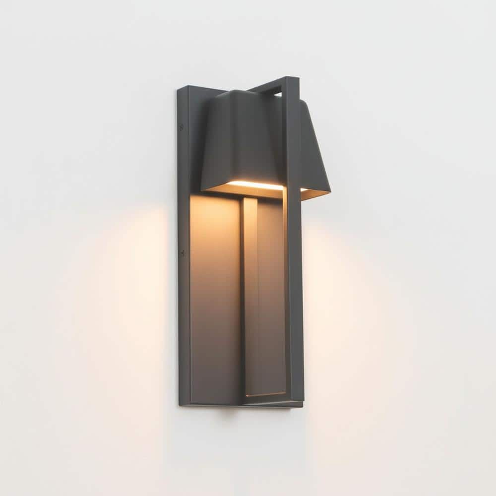 "15"" Farmhouse Black Rectangle LED Waterproof Outdoor Wall Sconces,3000 K Triac Dimmable" price history on PriceWatchPro