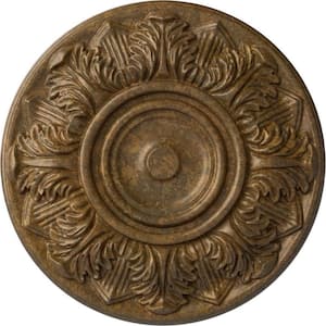 13 in. x 1-3/8 in. Whitman Urethane Ceiling Medallion (For Canopies upto 3-3/4 in.), Rubbed Bronze