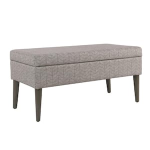 39.5 in. Gray Backless Bedroom Bench with Lift Top Storage