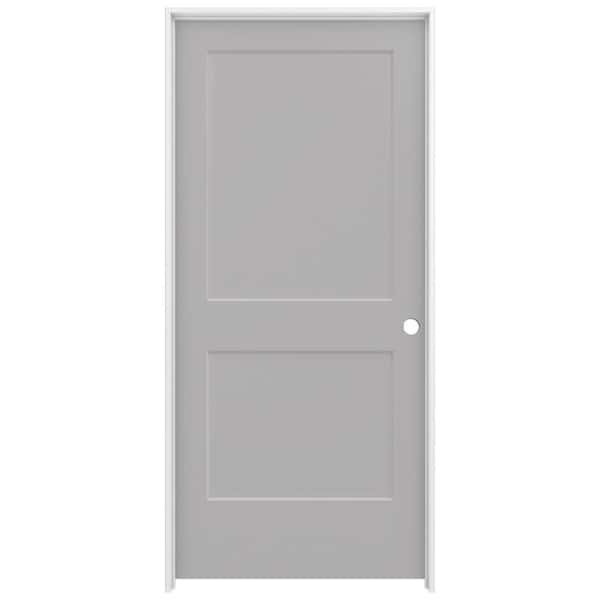 JELD-WEN 36 in. x 80 in. Monroe Driftwood Painted Left-Hand Smooth Solid Core Molded Composite MDF Single Prehung Interior Door