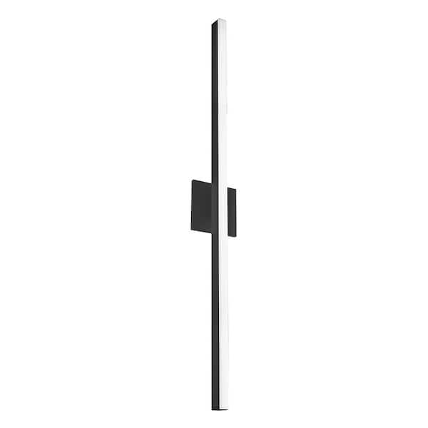 KUZCO Vega 36-in 1 Light 26-Watt Black Integrated LED Wall Sconce