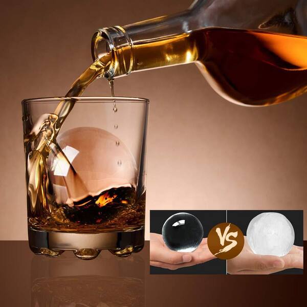 Pack Of 3 Silicone Sphere Ice Ball Molds – Stackable Round Whiskey Ice Cube Trays (White, Pink, Blue)