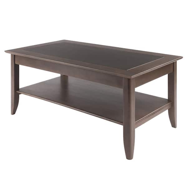 WINSOME WOOD Santino Oyster Gray Finish Retangle Coffee Table