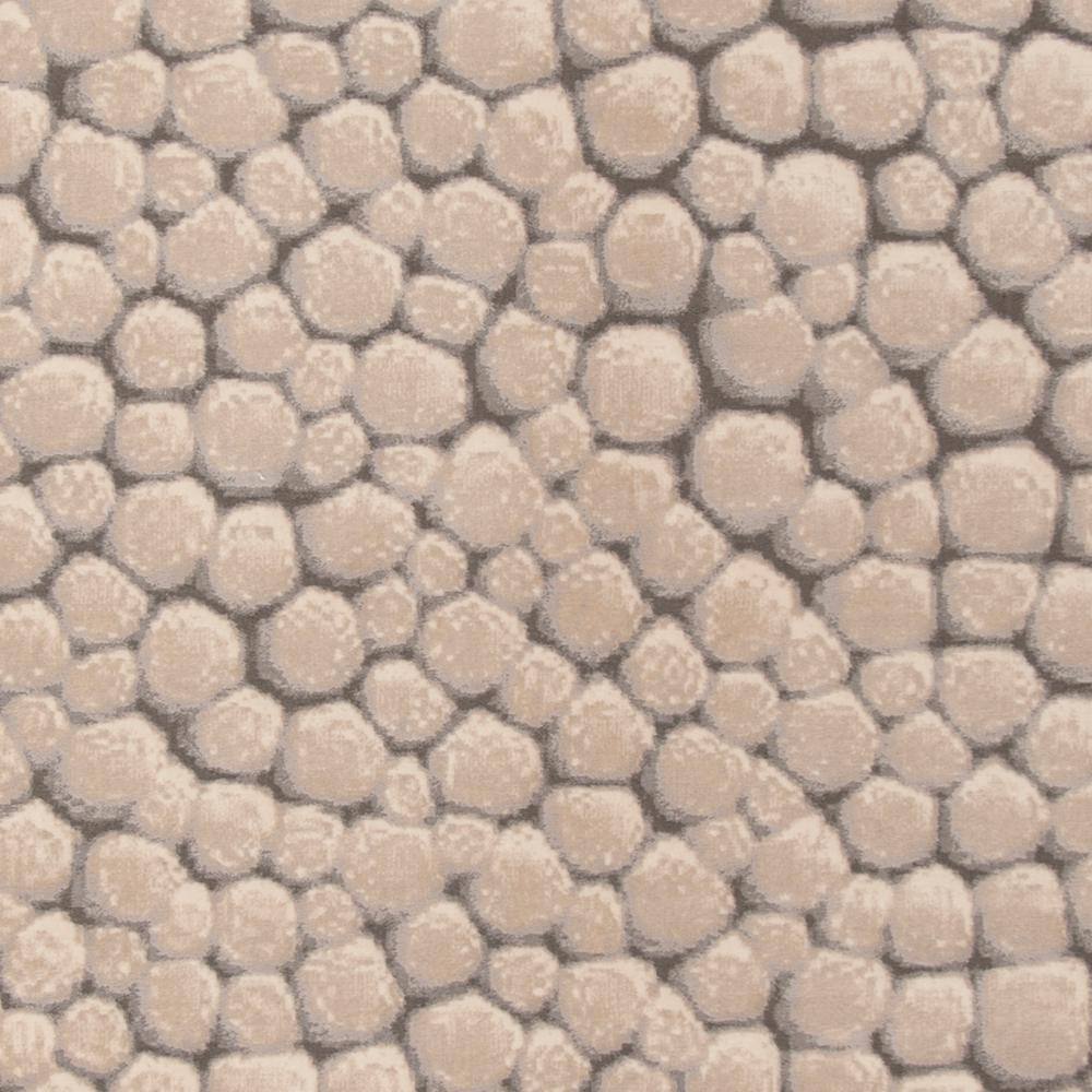 Beige Abstract Round Stain-Resistant Synthetic Area Rug