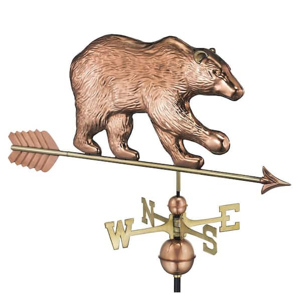 Good Directions Bear Weathervane with Arrow - Pure Copper