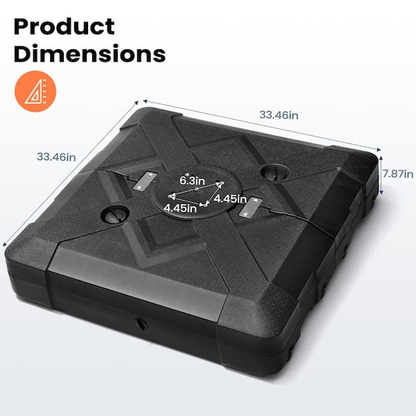 Double Top 10.5 ft. Square Outdoor 360° Rotation Cantilever Patio Umbrella in Navy with 260 lbs. Umbrella Base