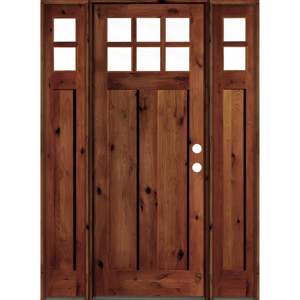 Krosswood Doors 60 In. X 96 In. Knotty Alder Left-hand Inswing 6 Lite 