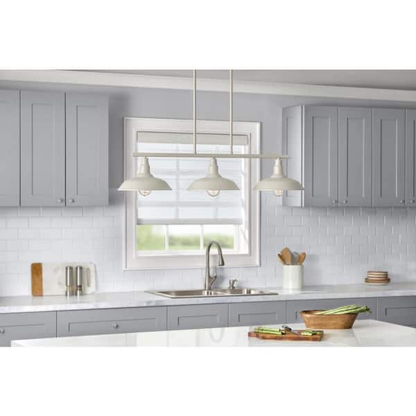 Hampton Bay Kelford 35 in. 3-Light Grey Island Chandelier