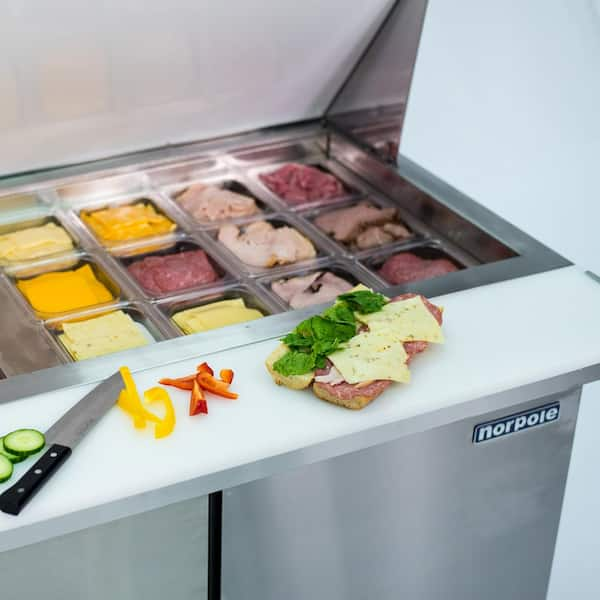 Maxx Cold Three-Door Refrigerated S&wich & Salad Prep Station, 18