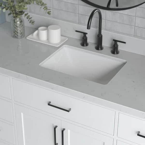 ARIEL 60 in. W x 22 in. D Carrara White Quartz Bathroom Vanity Top