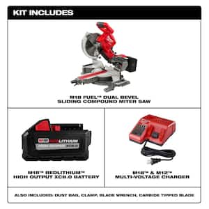 M18 FUEL 18V Lithium-Ion Brushless Cordless 10 in. Dual Bevel Sliding Compound Miter Saw Kit with Miter Saw Stand