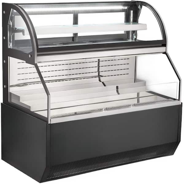 59 in 19.9 Cu. Ft. Auto/Cycle Defrost Commercial NSF Double-Deck Open Display Refrigerated Showcase EC565B-2 in Black
