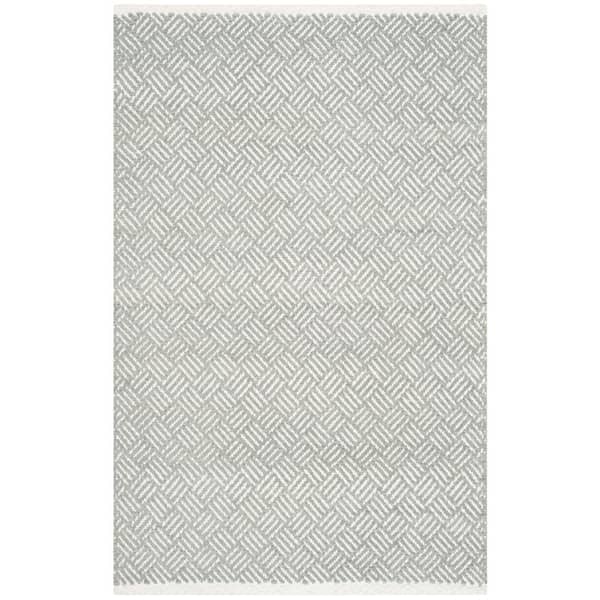 SAFAVIEH Boston Grey Doormat 3 ft. x 4 ft. Geometric Area Rug