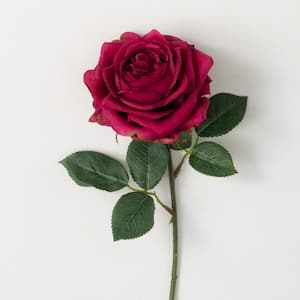 15 " Artificial Brilliant Burgundy Rose