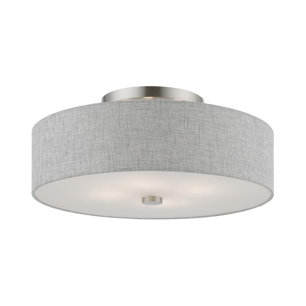 Dakota Brushed Nickel 4-Light Semi-Flush Mount with Urban Gray Shade
