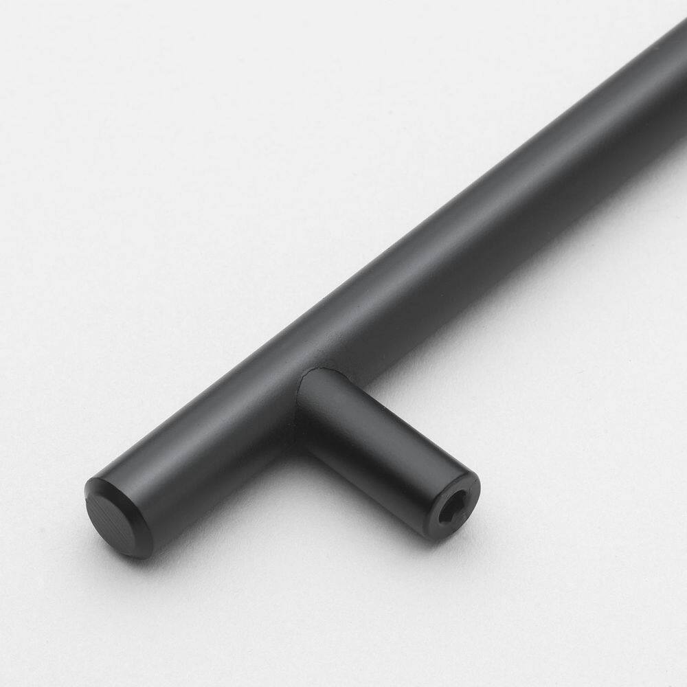 Matte Black Steel Modern Cabinet Bar Pulls, 12-inch