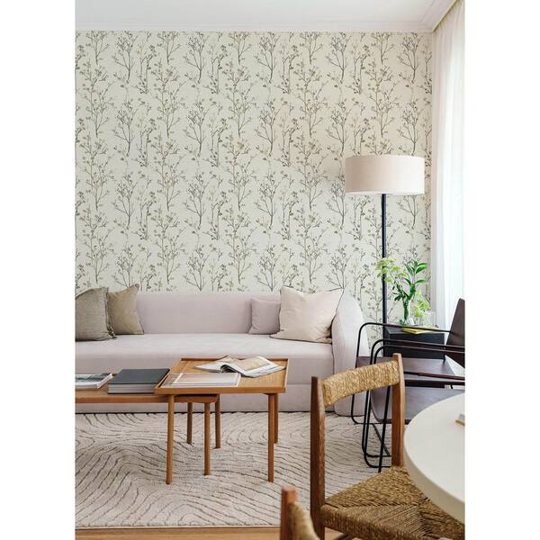 Silverling Neutral Budding Branches Wallpaper