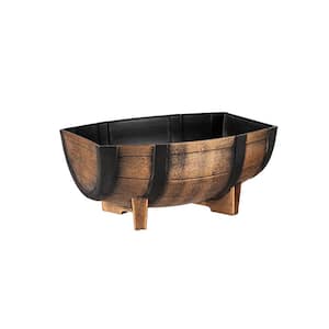 16 in. Whiskey Wood Barrel Planter