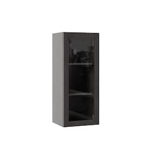 Designer Series Edgeley Assembled 15x36x12 in. Wall Kitchen Cabinet with Glass Door in Thunder