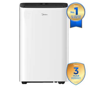 10,000 BTU Smart Portable Air Conditioner for Rooms up to 450 Sq. Ft. with Remote, 3 Speeds, Dual Filter in White