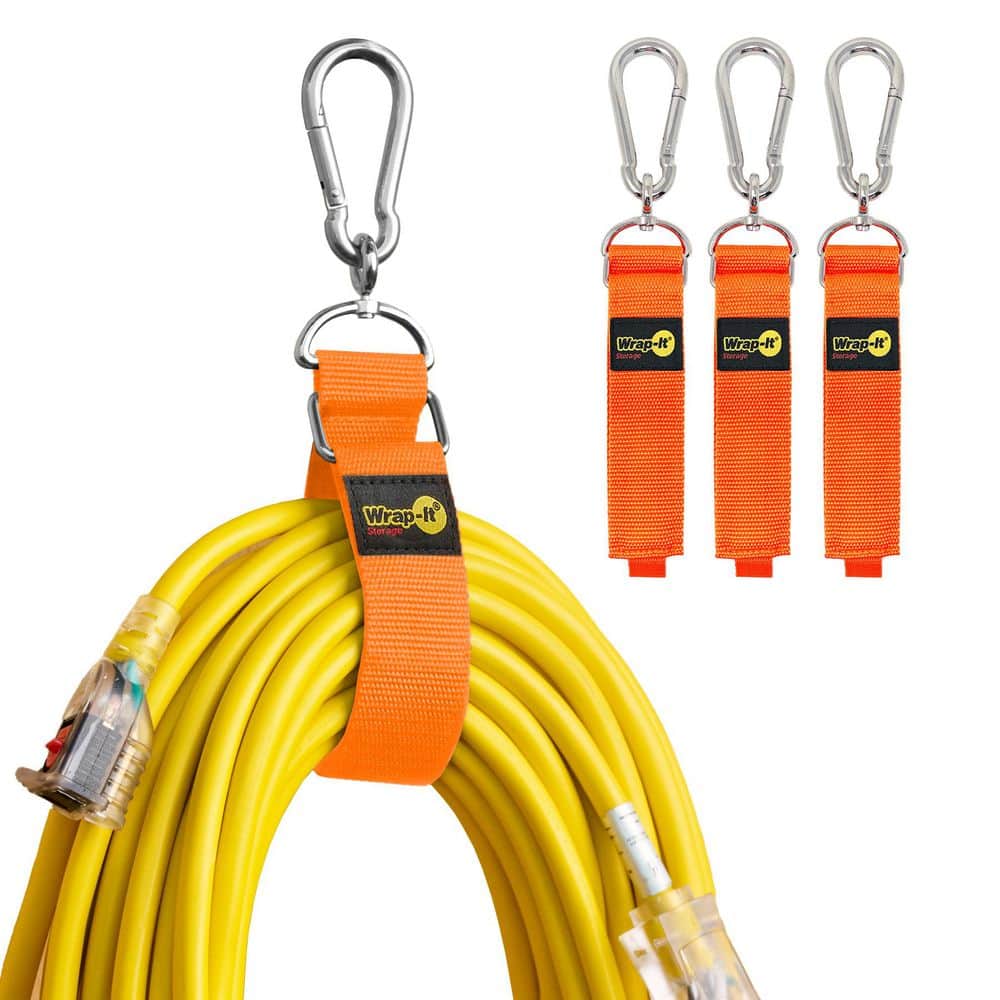 18 in. x 1.5 in. Blaze Orange Hook and Loop Hanging Cinch Storage Straps with Carabiner (3-Pack) price history on PriceWatchPro