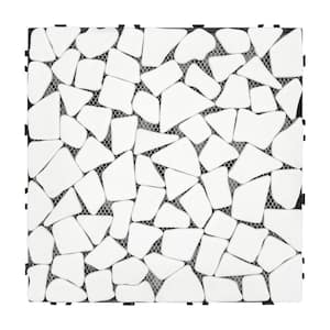 White Deck Pebble 12 in. x 12 in. Outdoor Patio Flooring Recycled Glass Marble Look Mosaic Floor Tile (4 sq. ft./Case)