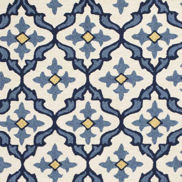 Charlie 3 X 5 ft. Blue Moroccan Indoor/Outdoor Area Rug
