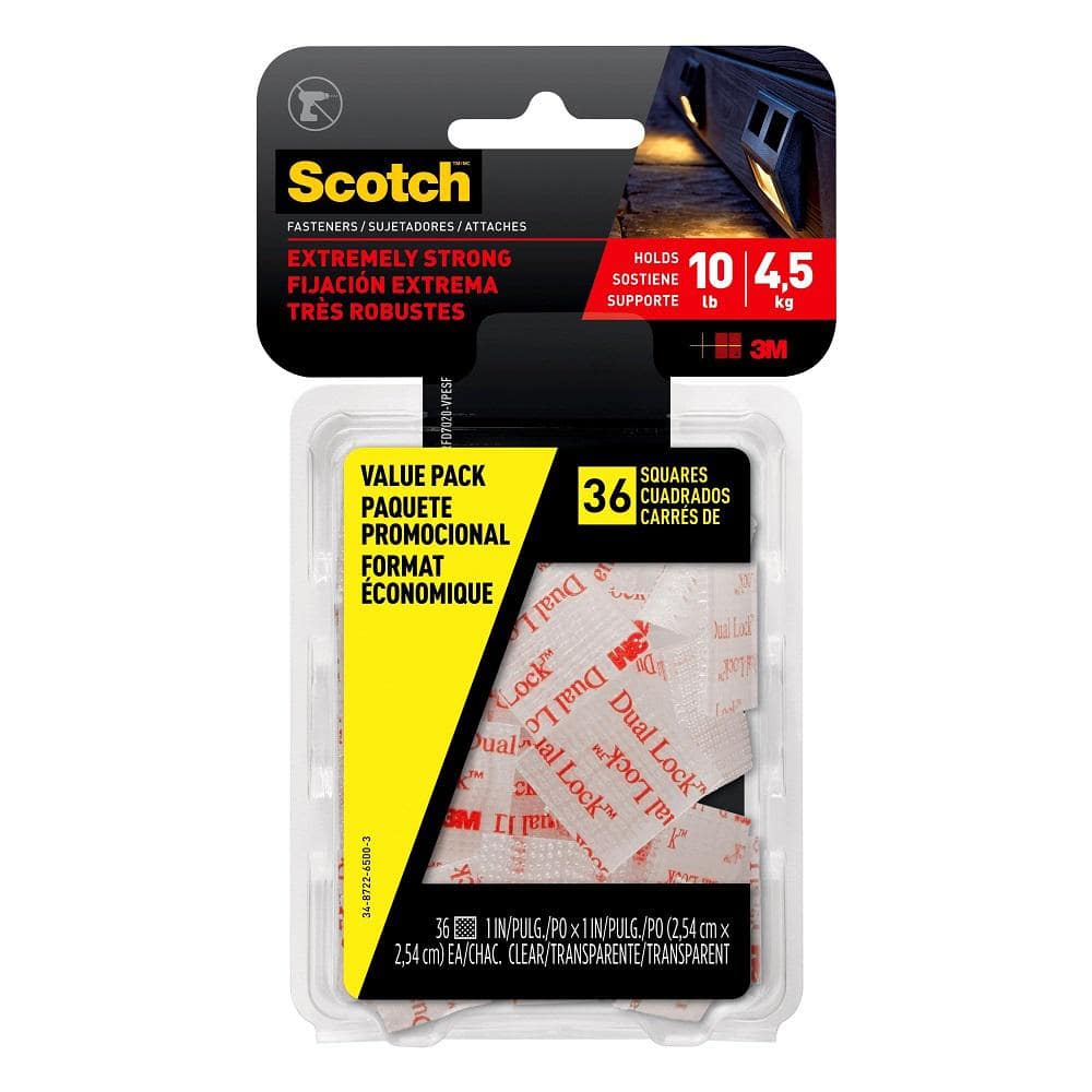 Scotch Restickable Double-Sided Adhesive Dots 7/8-inch x 7/8-inch Clear  18-Dots