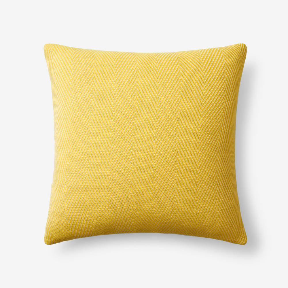 The Company Store Chevron Yellow 20 in. x 20 in. Throw Pillow Cover