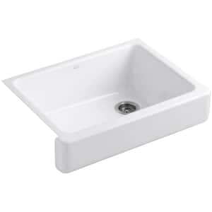 Whitehaven Farmhouse Apron Front Self-Trimming Cast Iron 30 in. Single Bowl Kitchen Sink in White