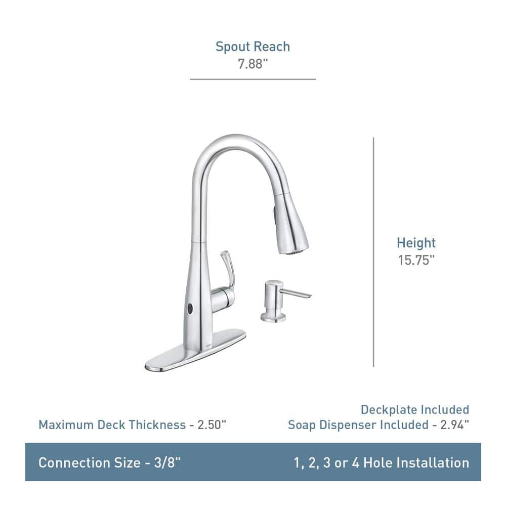 Matte Black Touchless Pull-Down Kitchen Faucet with Spray