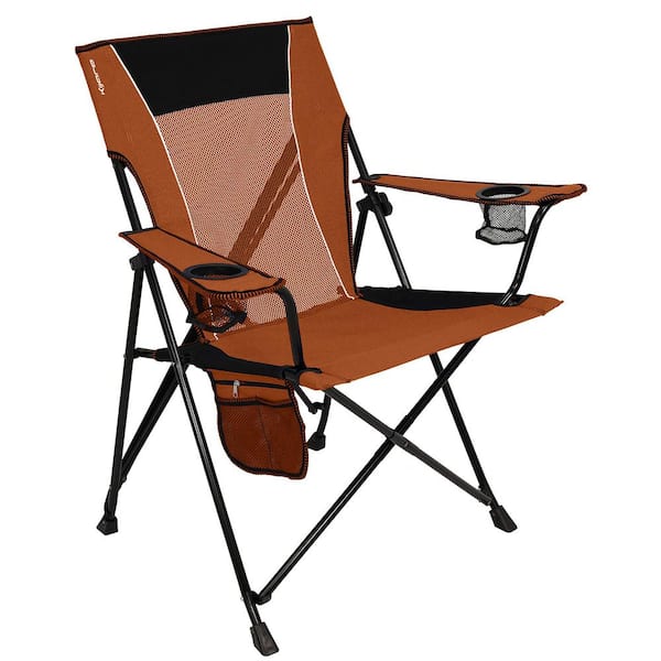 Unbranded Heavy Duty Victoria Desert Orange Polyester Outdoor Camping Chair with 2-Cup Holder