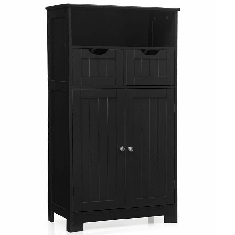 FORCLOVER 24 in. W x 12 in. D x 43 in. H Black Wood Storage