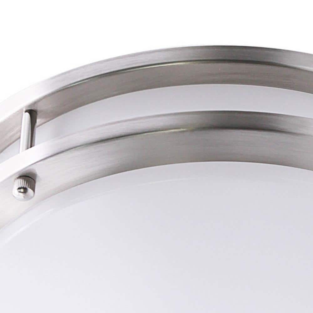 Sleek Modern 14" LED Flush Mount Ceiling Light in Brushed Nickel