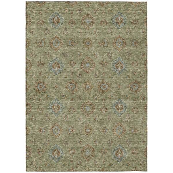 Chantille Machine Washable Indoor/Outdoor Abstract ACN3023 Sage 8 ft. x 10 ft. Area Rug