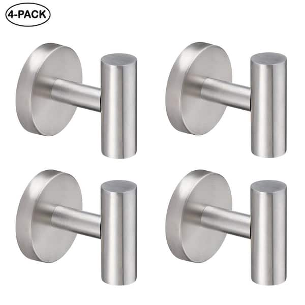 Knob Hooks Robe/Towel Hook 2.25 in Brushed Nickel 4-Pack