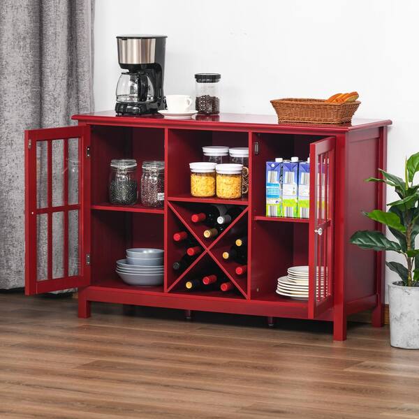 Target Marketing Systems Tall Storage Cabinet with 2 Adjustable Top Shelves and 1 Bottom Shelf Red