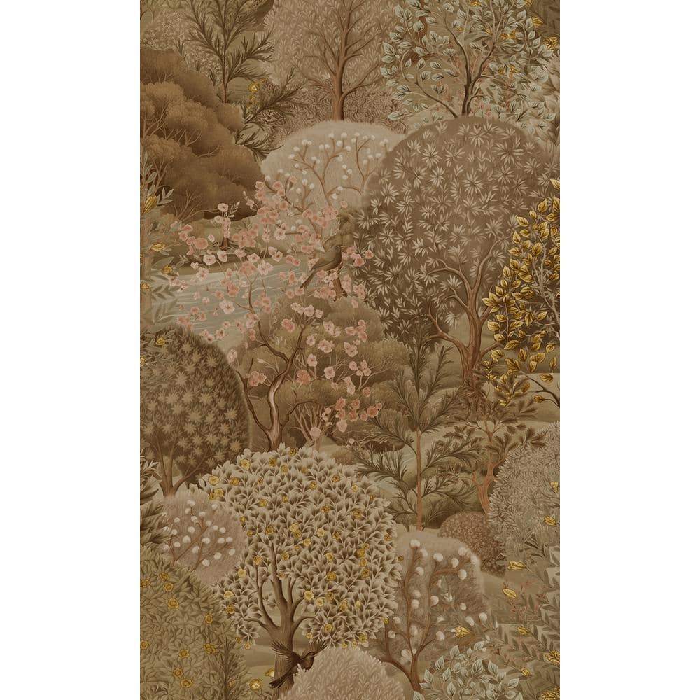 Enchanted Brown Textured Landscape Wallpaper Double Roll