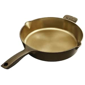 Heirloom 12 in. Cast Iron Skillet in Golden, Mirror Polished, 2.7 in. Wall Height, 3.7 L