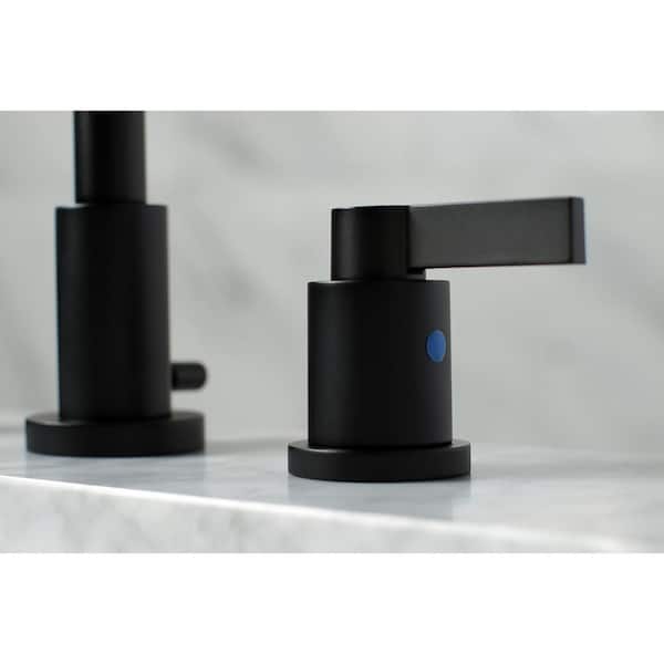 Emilia 8 in. Widespread 2-Handle High-Arc Bathroom Faucet in Matte Black