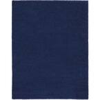 Malibu Shag Navy Blue 9 ft. x 12 ft. Shag Contemporary Area Rug