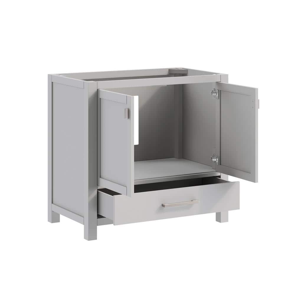 Modero 36'' Chilled Gray Solid Wood Single Vanity Base