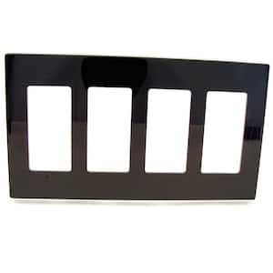 Black 4-Gang Decorator/Rocker Wall Plate (1-Pack)