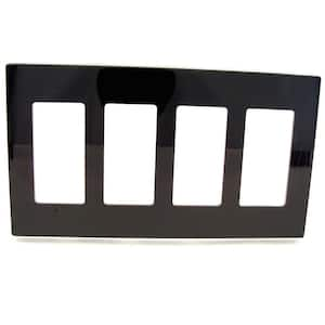 4-Gang Black Decora/Rocker Polycarbonate Standard Screwless Wall Plate (1-Pack) 80312-SE