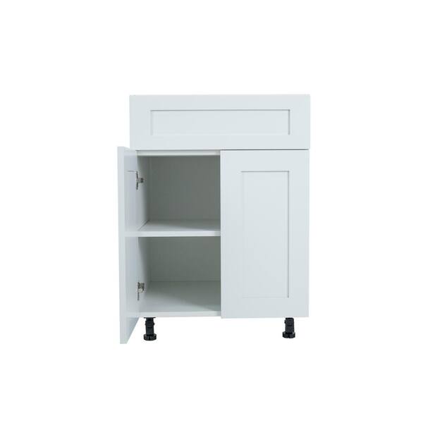 Cambridge Everest 33 in. W x 24 in. D x 34.5 in. H Ready to Assemble Shaker Base Kitchen Cabinet in White
